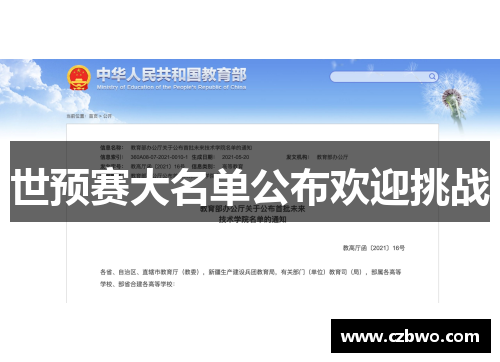世预赛大名单公布欢迎挑战